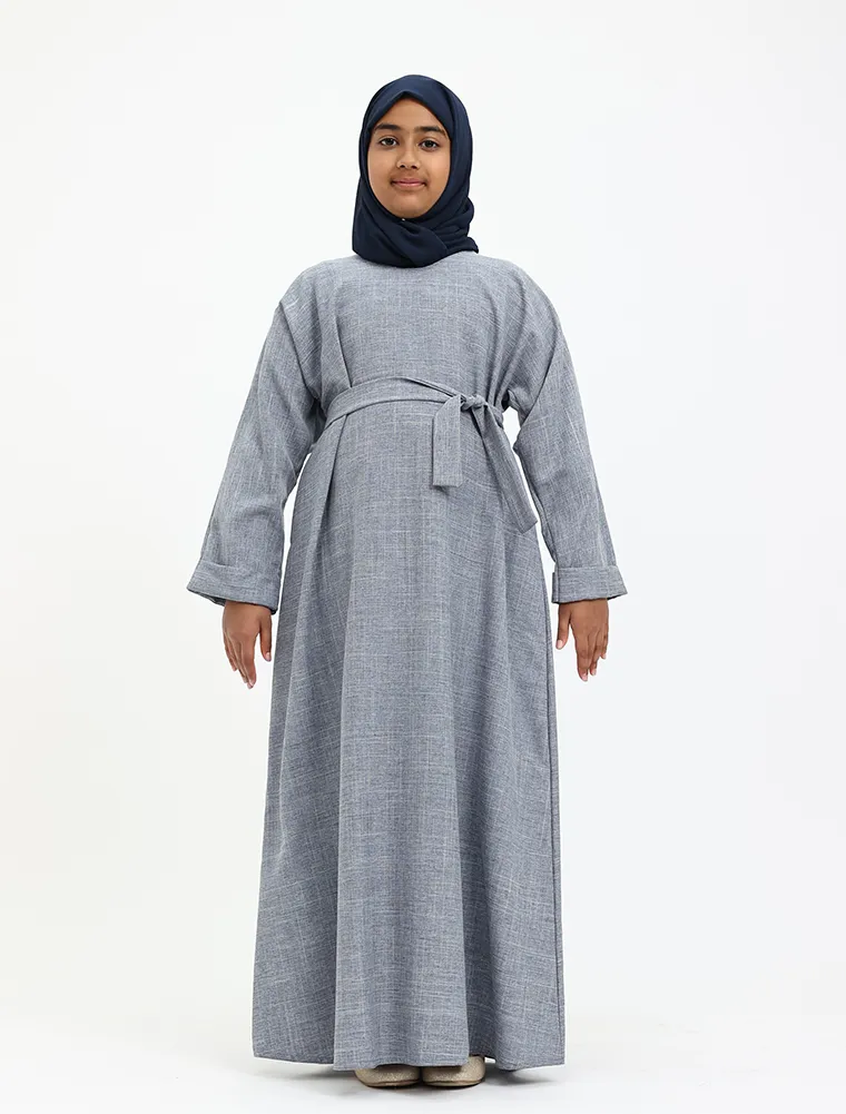 Denim Linen Girls Abaya